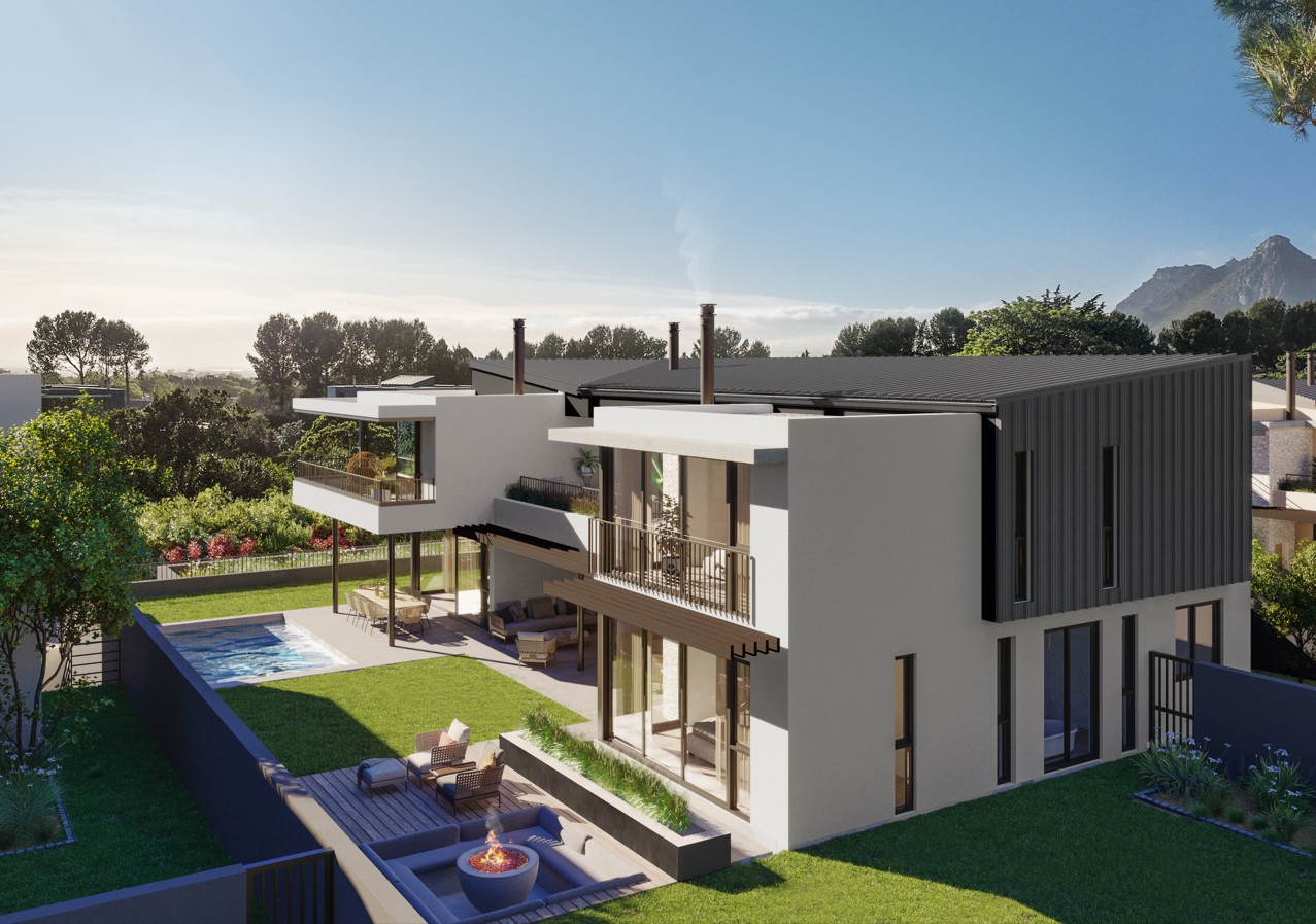 Steenberg Greens residence H8 — pool and garden elevation