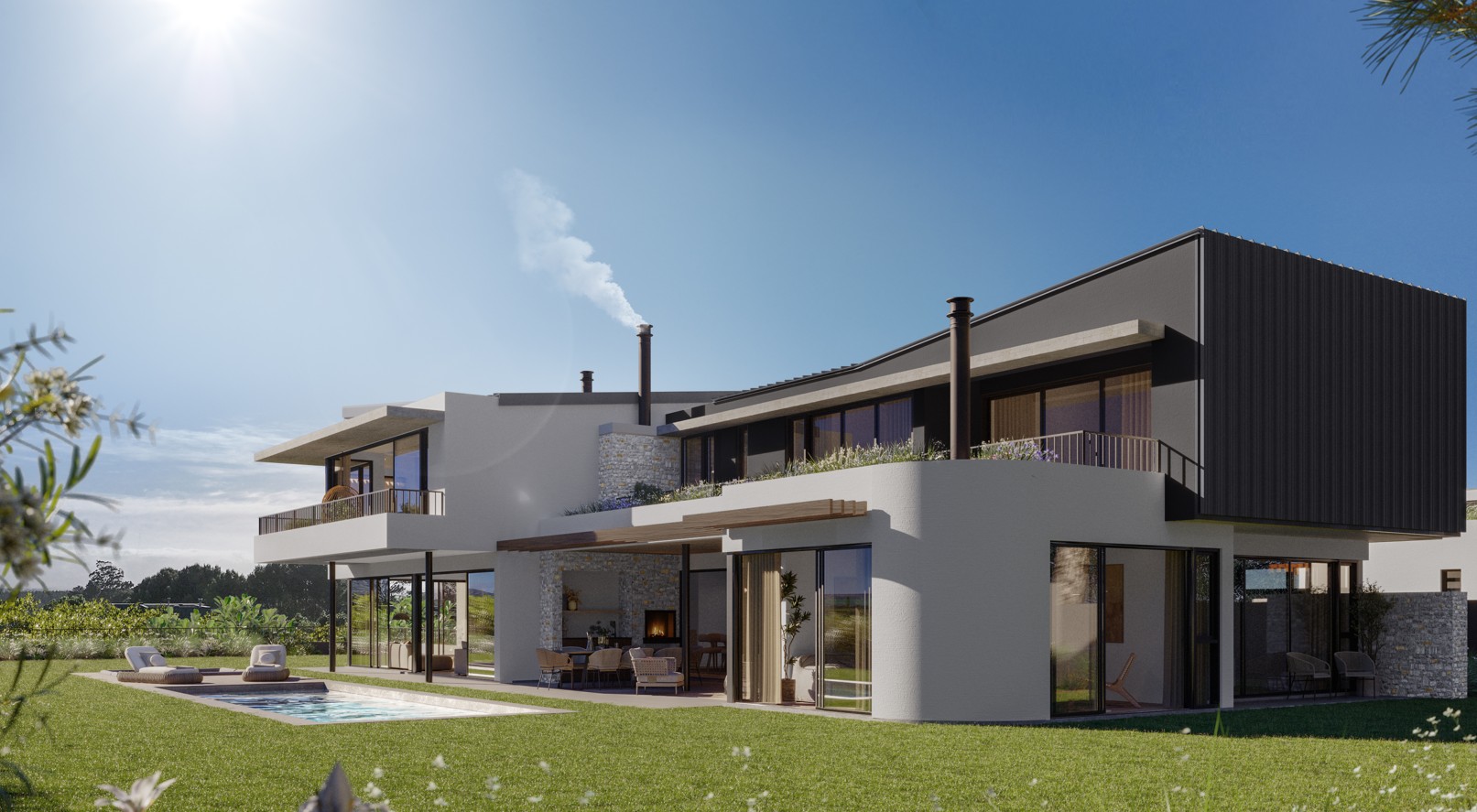 Steenberg Greens H10 — garden elevation with pool