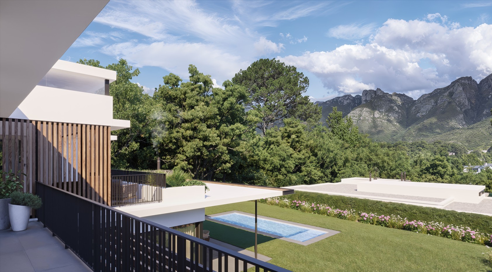 Bishopscourt residence — balcony and mountain view